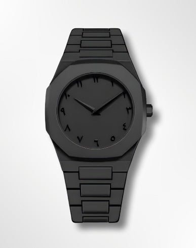 AUREX™ Shadow Edition – Montre Noire Minimaliste pour Homme